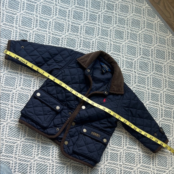 Polo by Ralph Lauren Toddler Navy Blue Jacket with Brown Corduroy Collar - Picture 3 of 7